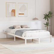 vidaXL Rete letto con comodini Bianco Bianco