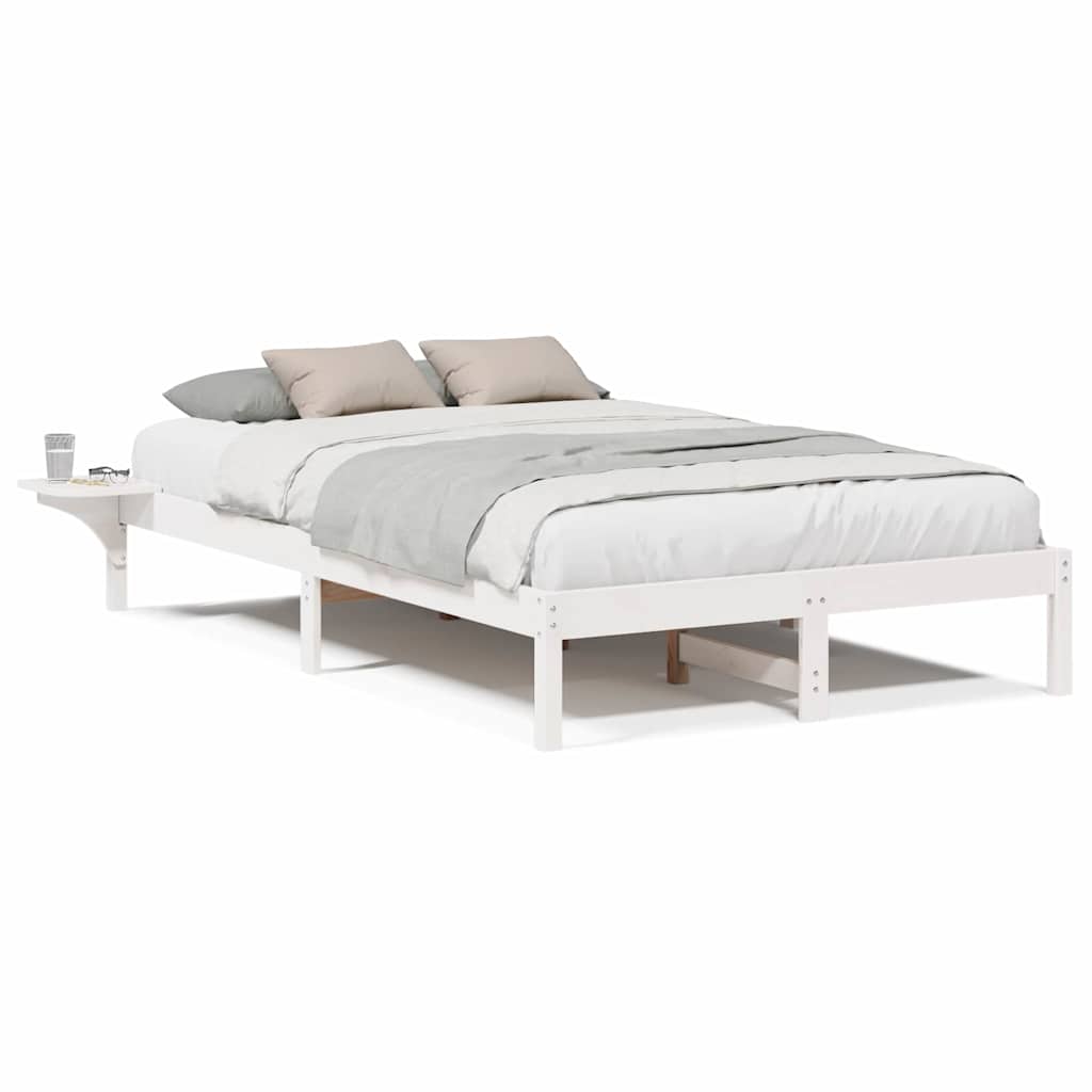 vidaXL Rete letto con comodini Bianco Bianco