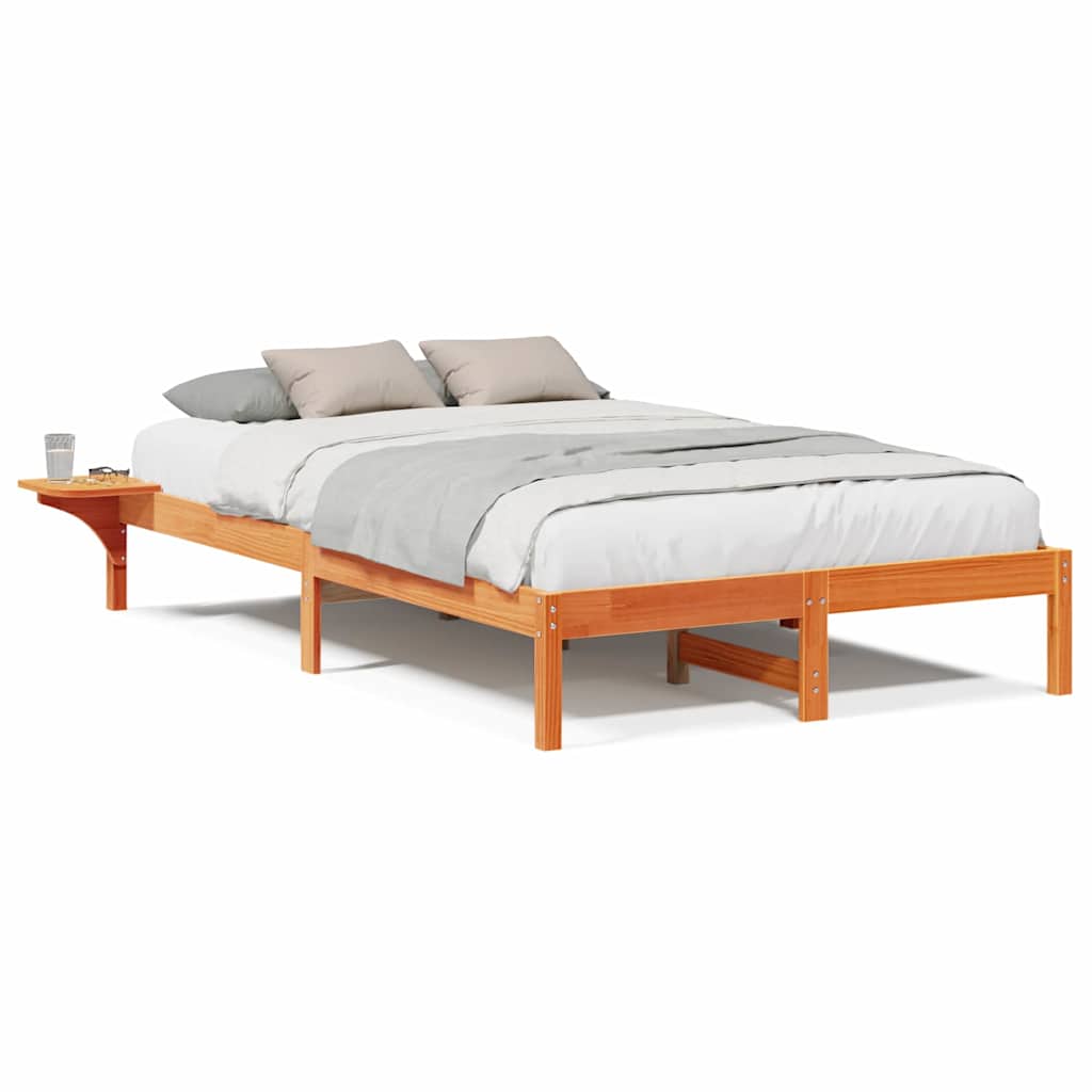 vidaXL Rete letto con comodini Marrone Cera marrone