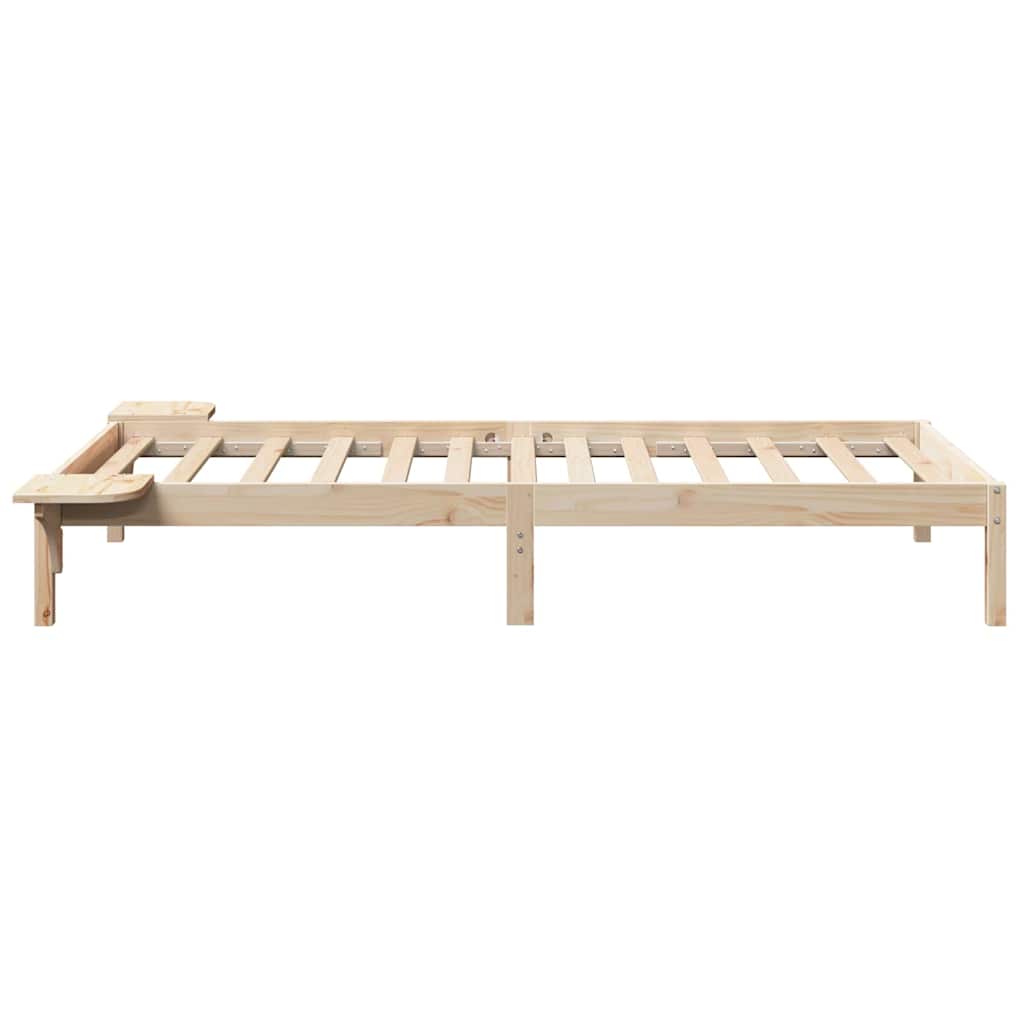 vidaXL Rete letto con comodini Marrone Marrone