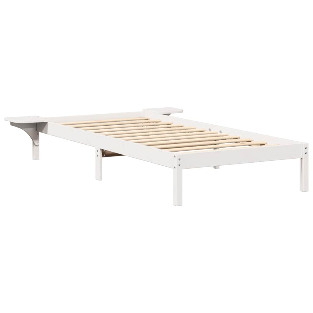 vidaXL Rete letto con comodini Bianco Bianco