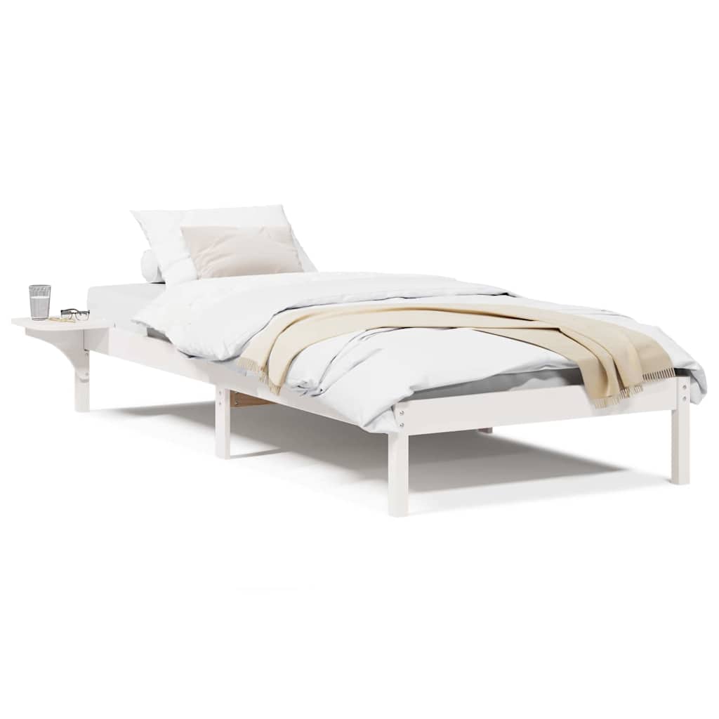 vidaXL Rete letto con comodini Bianco Bianco