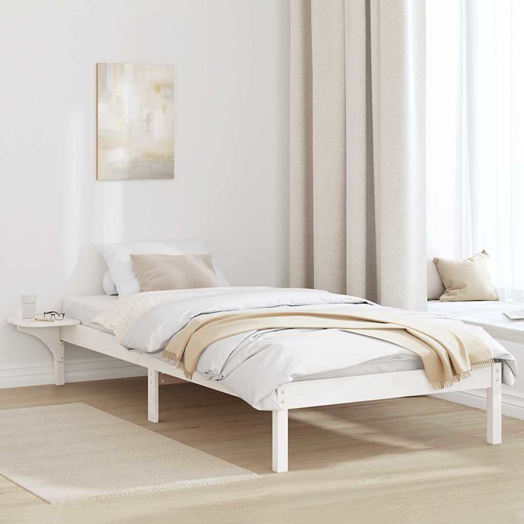 vidaXL Rete letto con comodini Bianco Bianco