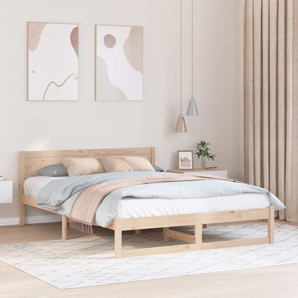 vidaXL Struttura del letto Marrone 140 x 200 cm Legno massello di pino