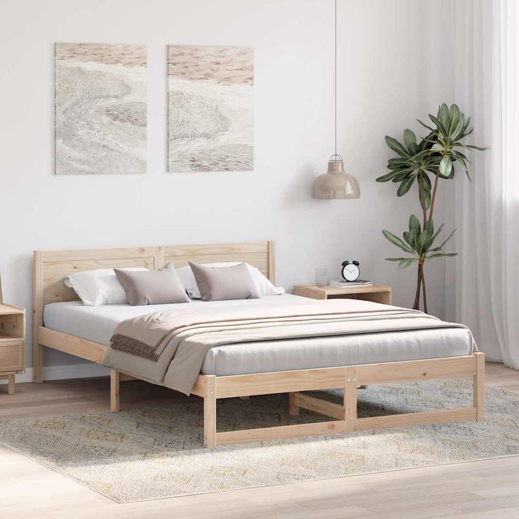 vidaXL Struttura del letto Marrone 140 x 200 cm Legno massello di pino