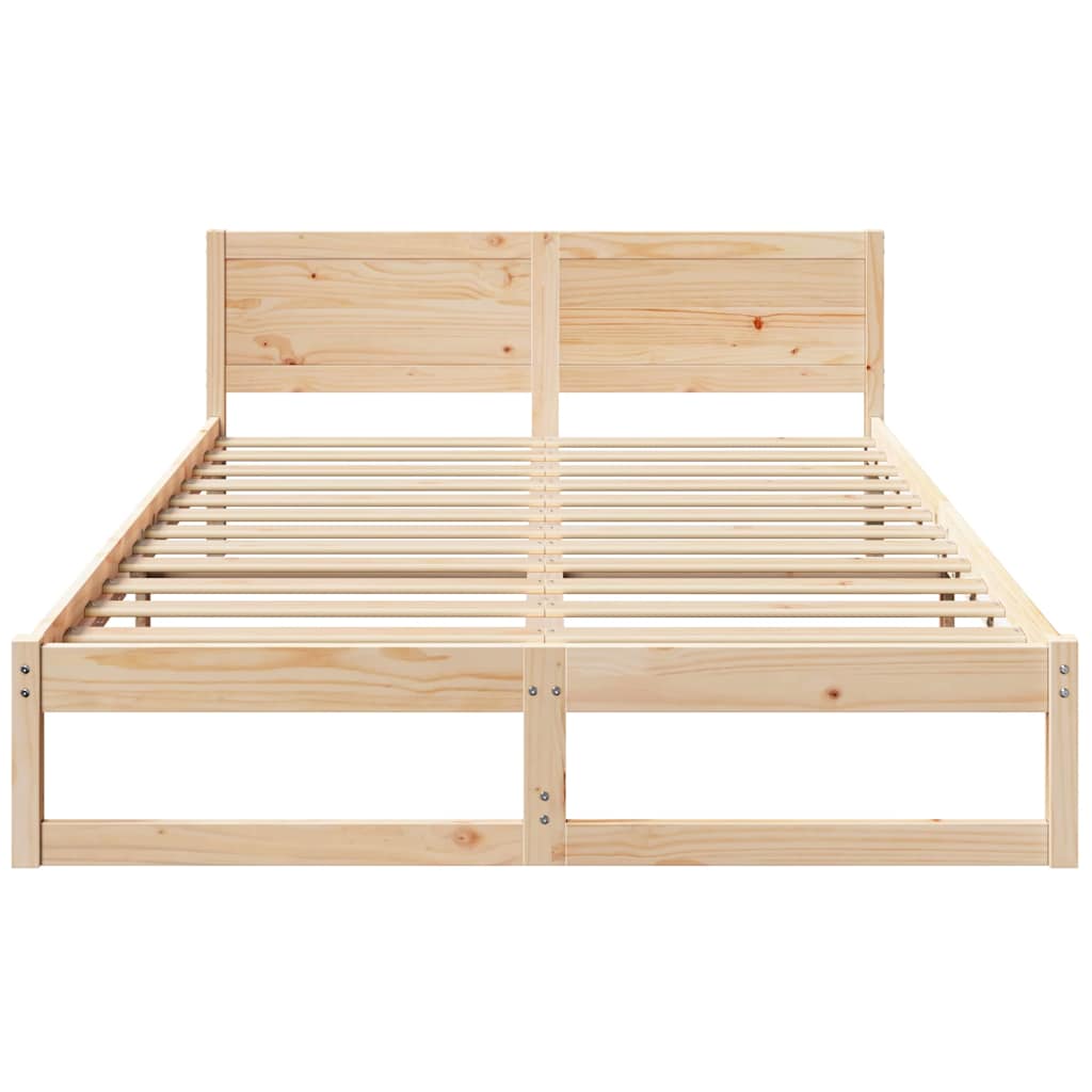 vidaXL Struttura del letto Marrone 140 x 200 cm Legno massello di pino
