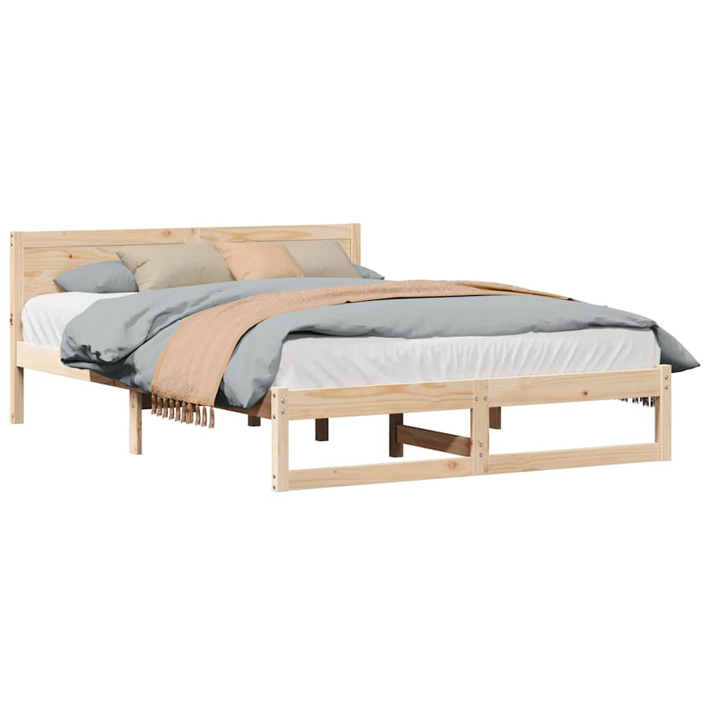 vidaXL Struttura del letto Marrone 140 x 200 cm Legno massello di pino