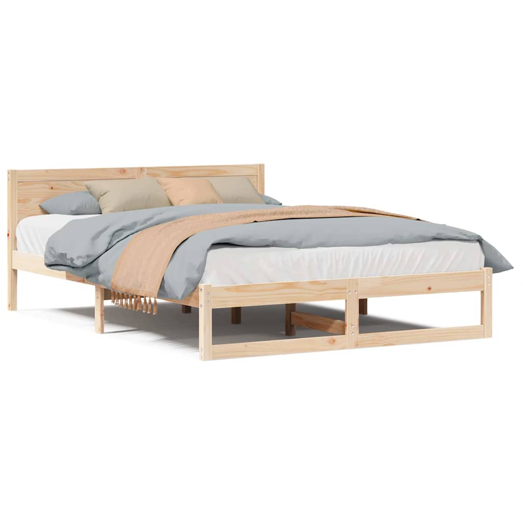 vidaXL Struttura del letto Marrone 140 x 200 cm Legno massello di pino
