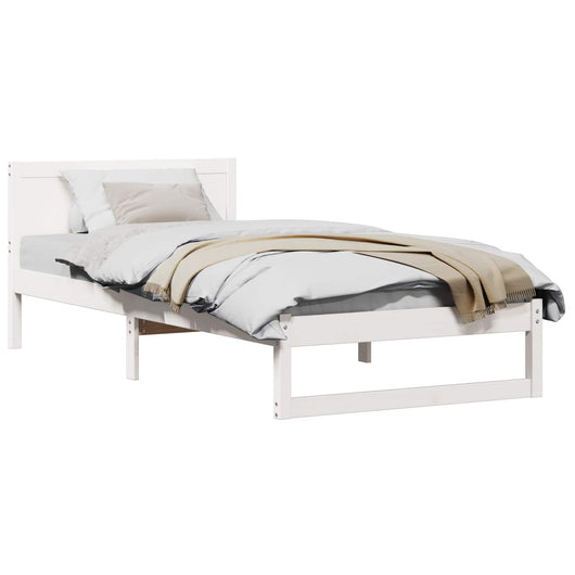 Struttura del letto Bianco 100 x 200 cm Pino massello 873287