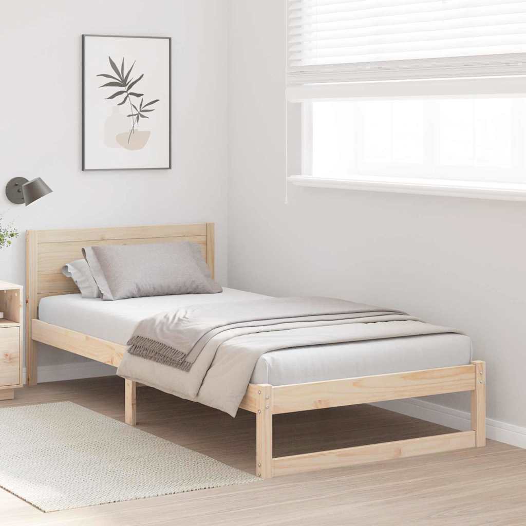 vidaXL Struttura del letto Marrone 90 x 200 cm Legno massello di pino