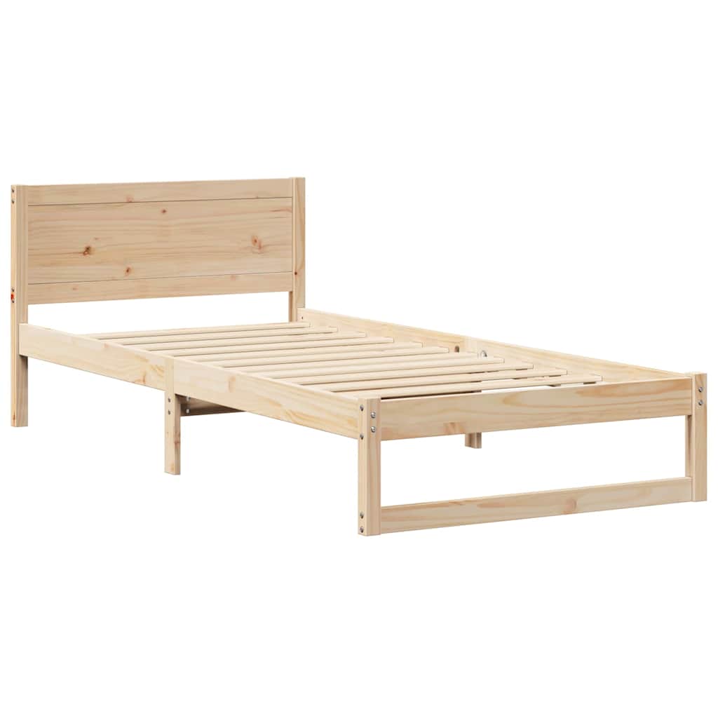 vidaXL Struttura del letto Marrone 90 x 200 cm Legno massello di pino