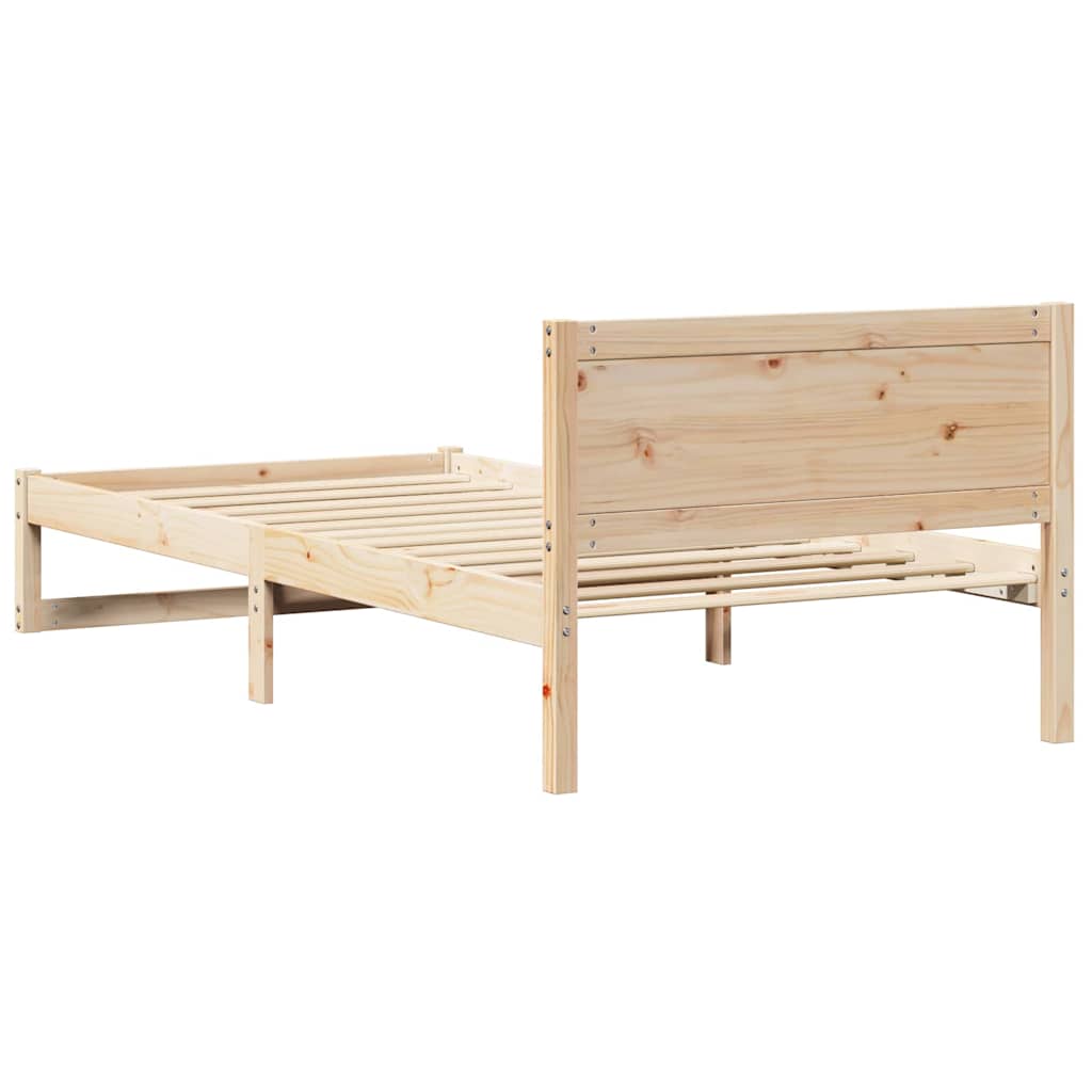 vidaXL Struttura del letto Marrone 90 x 200 cm Legno massello di pino