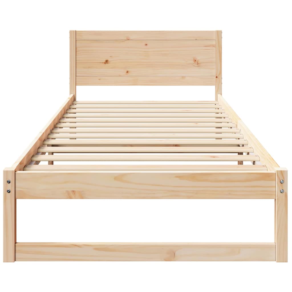 vidaXL Struttura del letto Marrone 90 x 200 cm Legno massello di pino