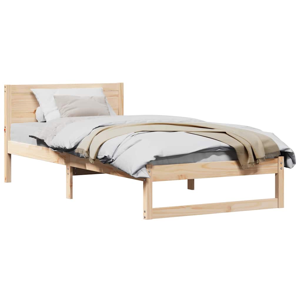 vidaXL Struttura del letto Marrone 90 x 200 cm Legno massello di pino