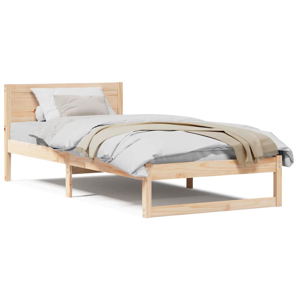 vidaXL Struttura del letto Marrone 90 x 200 cm Legno massello di pino