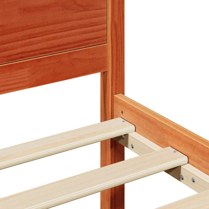 vidaXL Struttura del letto Marrone 75 x 190 cm Legno massello di pino