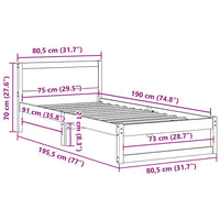 Struttura del letto Marrone cerato 75 x 190 cm Pino massello 873300