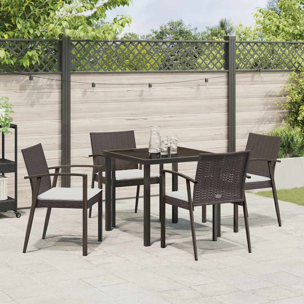 Set da Pranzo per Giardino 5 pcs Marrone Poly Rattan 3379059