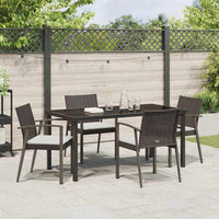 Set da pranzo da giardino  a 5 pezzi con cuscini in rattan polietilene marrone 3379061