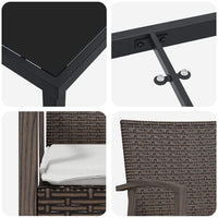 Set da Pranzo per Giardino 7 pcs Marrone Poly Rattan 3379063