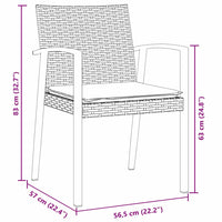 Set da Pranzo per Giardino 9 pcs Nero Poly Rattan 3379071