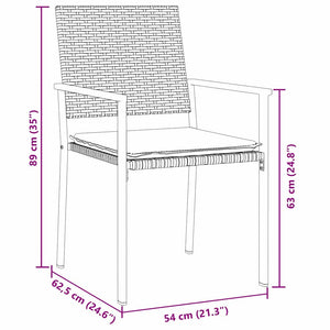 Set da Pranzo per Giardino 5 pcs Nero Poly Rattan 3379074