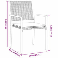 Set da Pranzo per Giardino 9 pcs Nero Poly Rattan 3379078