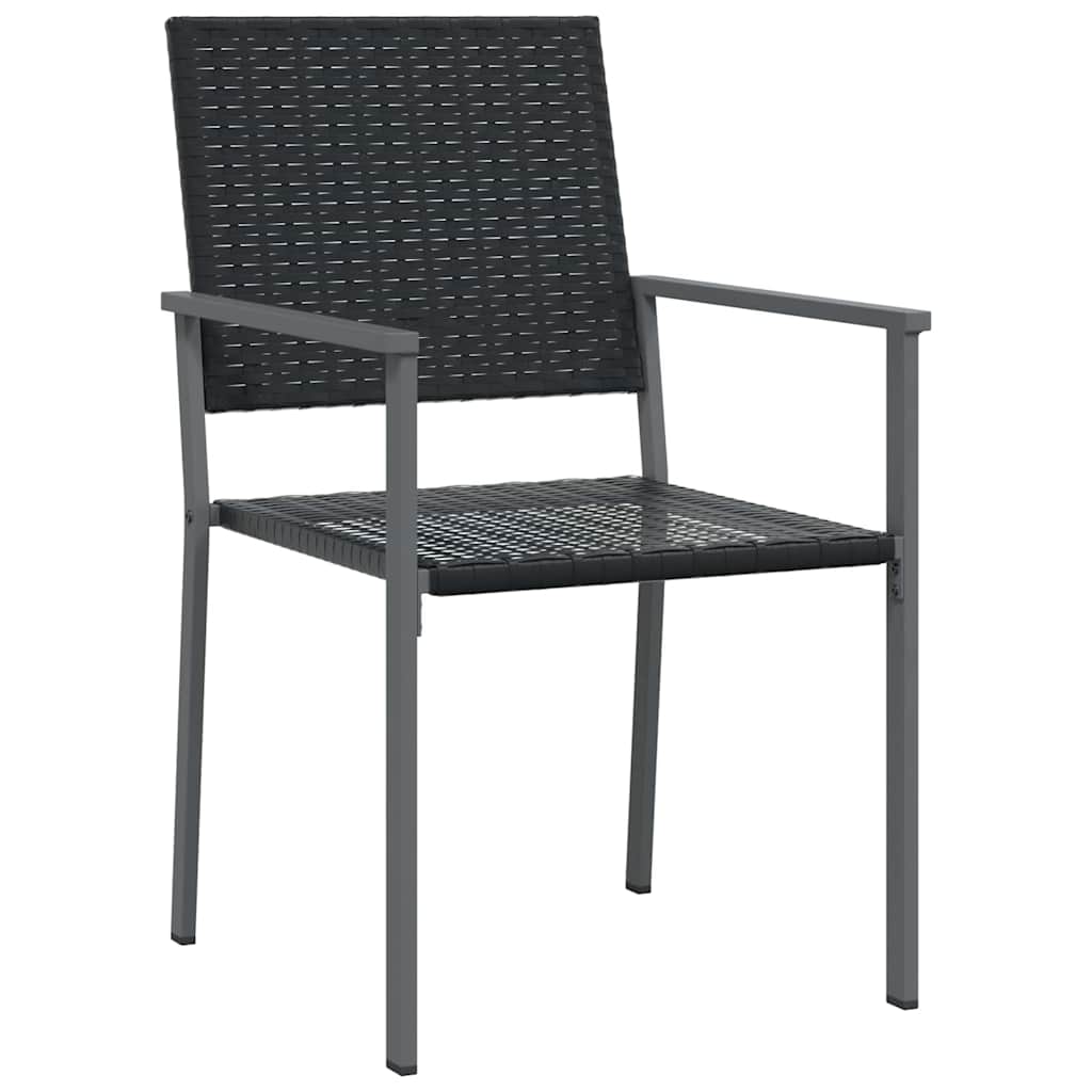 Set da Pranzo per Giardino 5 pcs Nero Poly Rattan 3379080