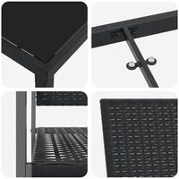 Set da Pranzo per Giardino 5 pcs Nero Poly Rattan 3379081