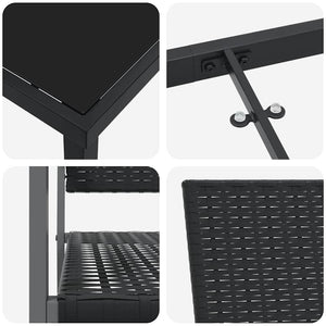 Set da Pranzo per Giardino 5 pcs Nero Poly Rattan 3379081