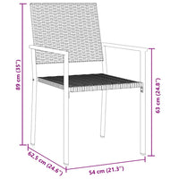 Set da Pranzo per Giardino 5 pcs Nero Poly Rattan 3379081