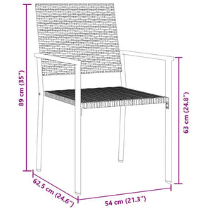 Set da Pranzo per Giardino 5 pcs Nero Poly Rattan 3379081