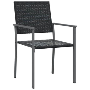 Set da Pranzo per Giardino 9 pcs Nero Poly Rattan 3379085