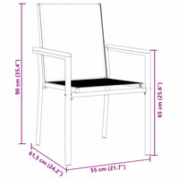 Set da Pranzo per Giardino 7 pcs Nero Textilene e acciaio 3379091