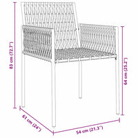 Set da Pranzo per Giardino 3 pcs Nero Poly Rattan 3379100