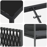 Set da Pranzo da Giardino  5 Pezzi con Cuscini per Sedie in Polyrattan Nero 3379101