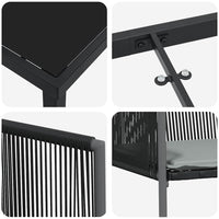 Set da Pranzo per Giardino 9 pcs Nero Poly Rattan 3379113