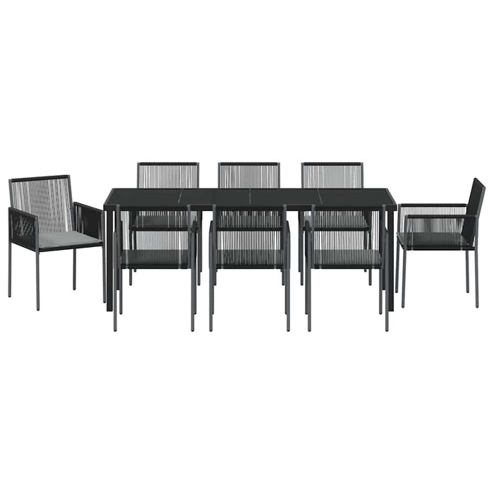 Set da Pranzo per Giardino 9 pcs Nero Poly Rattan 3379113