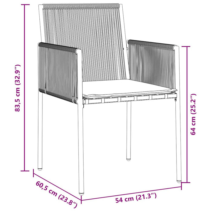 Set da Pranzo per Giardino 9 pcs Nero Poly Rattan 3379113