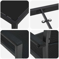 Set da Pranzo per Giardino 9 pcs Nero Poly Rattan 3379155