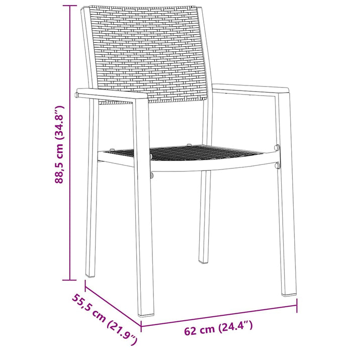 Set da Pranzo per Giardino 9 pcs Nero Poly Rattan 3379155