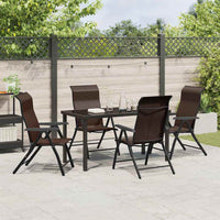 Set da Pranzo da Giardino  5 Pezzi in Polyrattan Marrone 3379263