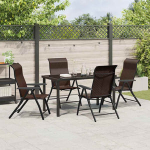 Set da Pranzo da Giardino  5 Pezzi in Polyrattan Marrone 3379263