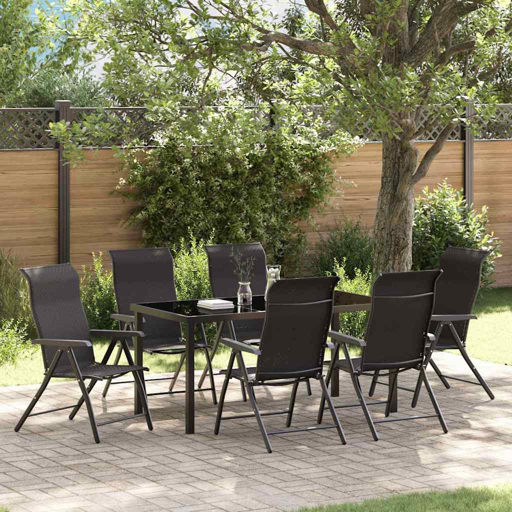 Set da pranzo da giardino , 7 pezzi, rattan sintetico nero. 3379272
