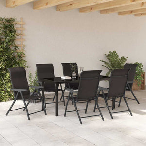 Set da pranzo da giardino , 7 pezzi, rattan sintetico nero. 3379272