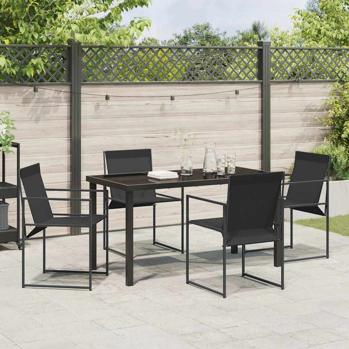 Set da Pranzo per Giardino 5 pcs Nero 3379342