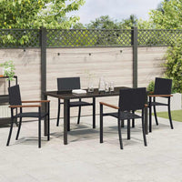 Set da Pranzo per Giardino 5 pcs Nero Poly Rattan 3379418