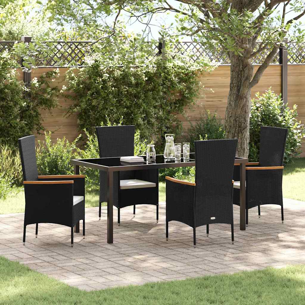 Set di sedie da giardino 5 pcs Nero 160 x 80 x 73 cm 3379425