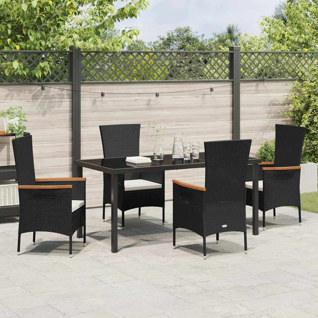Set di sedie da giardino 5 pcs Nero 160 x 80 x 73 cm 3379425