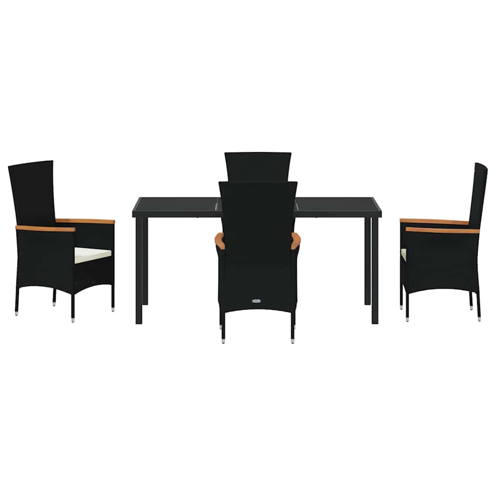 Set di sedie da giardino 5 pcs Nero 160 x 80 x 73 cm 3379425